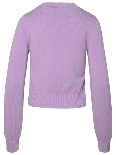 Shop Palm Angels Lilac Cotton Sweater