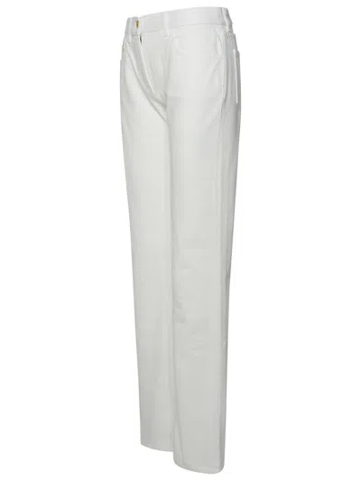 Shop Palm Angels White Cotton Jeans