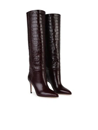 Shop Paris Texas 'stiletto 85' Burgundy Lear Boots