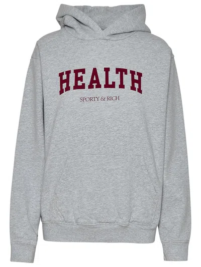 Shop Sporty And Rich Sporty & Rich Grey Cotton Sweatshirt