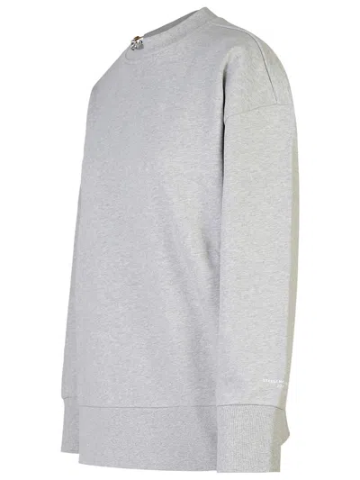 Stella Mccartney Crewneck Organic Cotton Sweatshirt With Chain. In Gray