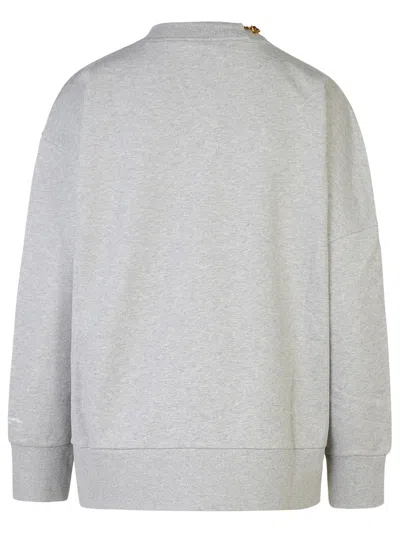 Stella Mccartney Crewneck Organic Cotton Sweatshirt With Chain. In Gray