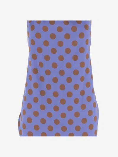 Shop Stephan Janson Polka Dot Silk Dress