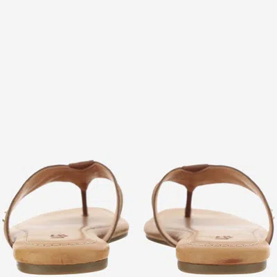 Shop Ugg Leather Sandals With Logo