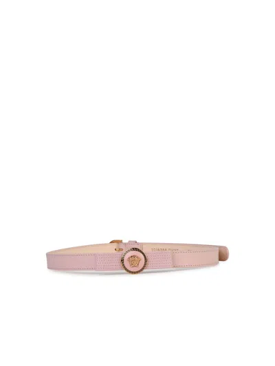 Shop Versace 'gianni Ribbon' Pink Lear Belt