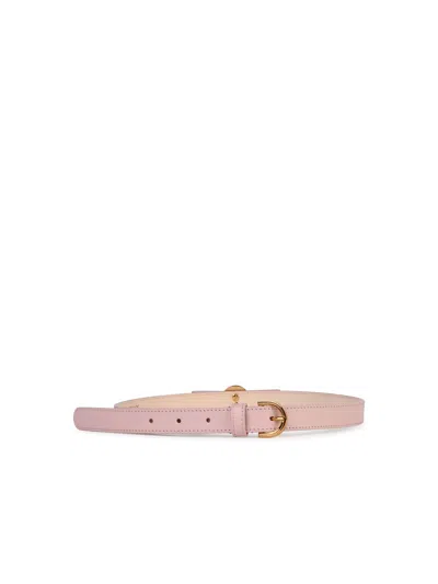 Shop Versace 'gianni Ribbon' Pink Lear Belt