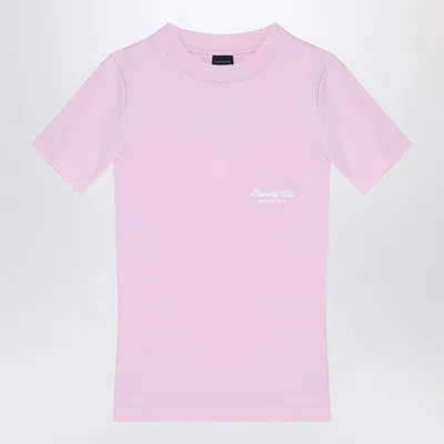 Shop Balenciaga Beverly Hills Pink Cotton T-shirt Women
