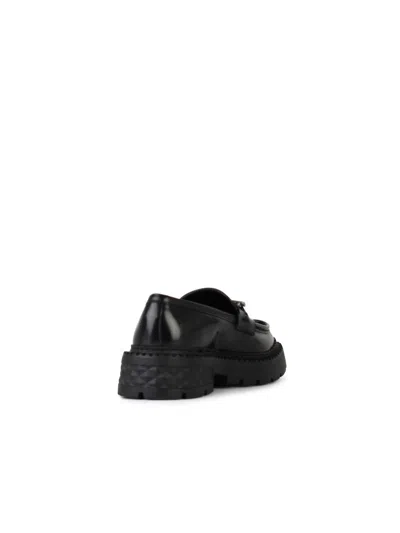 Jimmy Choo Woman Loafers Black Size 10 Calfskin In Black