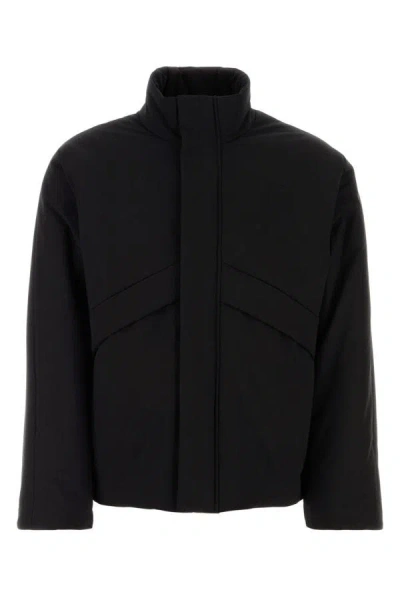 Ferragamo Black High Neck Padded Jacket In Black