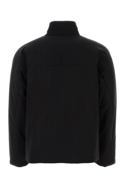 Ferragamo Black High Neck Padded Jacket In Black