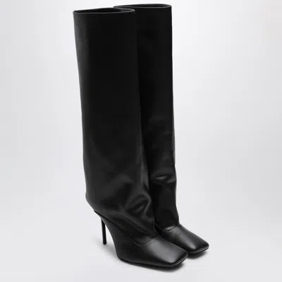 Shop Attico The  Sienna Black Leather High Boot Women