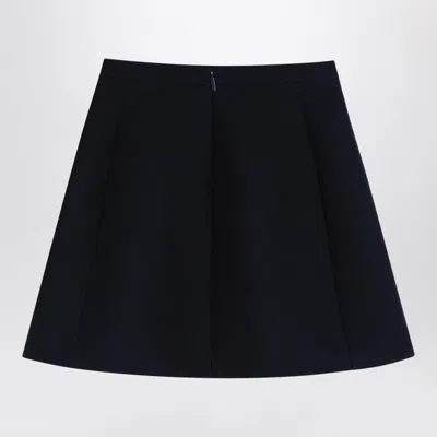 Valentino Elegant Navy Mini Skirt With Vlogo Waistband In Blue