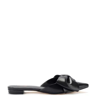 Shop Larroude Elle Flat Mule In Black Leather