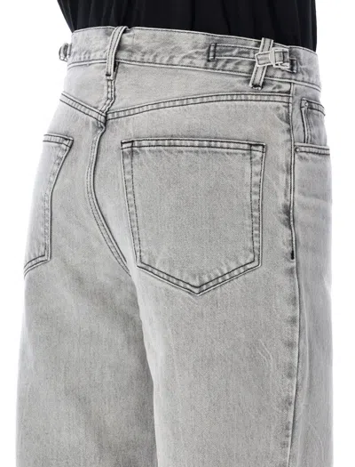 Haikure Light Grey Straight Leg Faded Jeans In Fog Grey