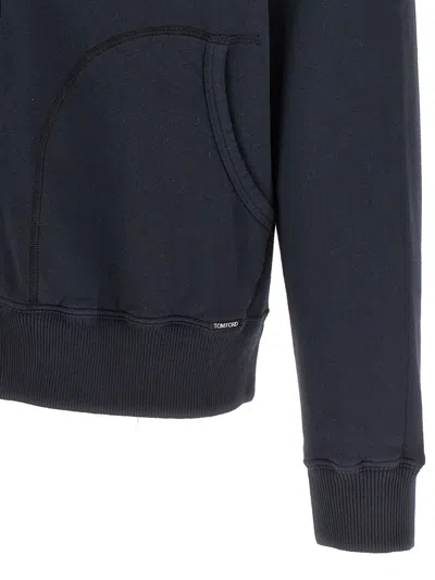 Shop Tom Ford 'vintage Garment Dyed' Hoodie In Blue