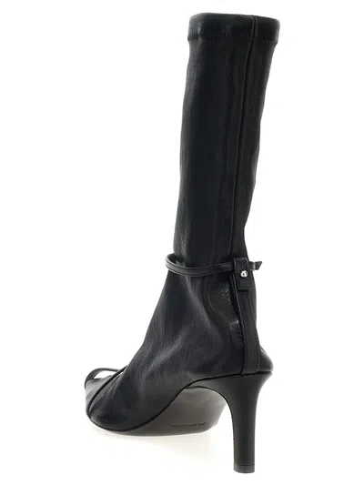 Shop Jil Sander Strap Ankle Boots In Black