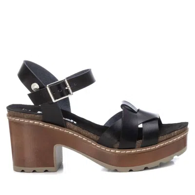 Xti Women's Casual Heeled Platform Sandals In Black In Black