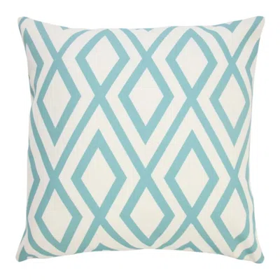 Homezia 20" X 20" Blue Zippered Geometric Indoor Outdoor Throw Pillow