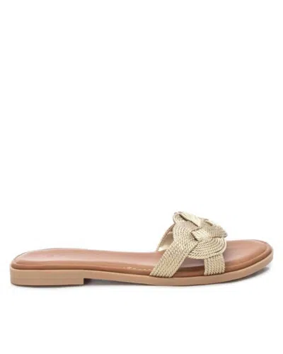 Xti Women's Braided Flat Sandals In Gold In Gold
