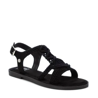 Xti Women's Braided Strap Flat Sandals In Black In Black