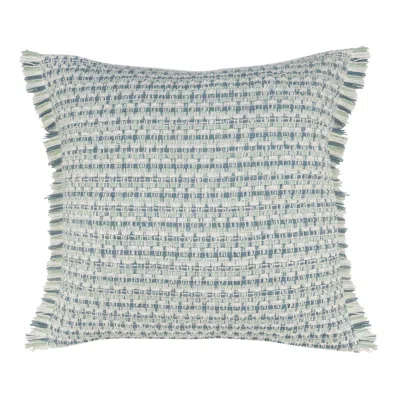 Homezia 24" X 24" Blue Zippered Coastal Indoor Outdoor Throw Pillow