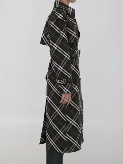Burberry Black Trench Coats In Black