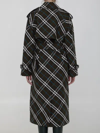 Burberry Black Trench Coats In Black