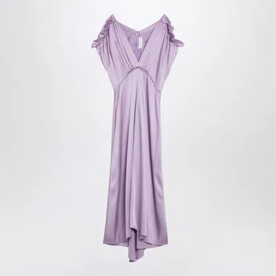 Shop Victoria Beckham Petunia-coloured Midi Dress With Ruffles In Pink