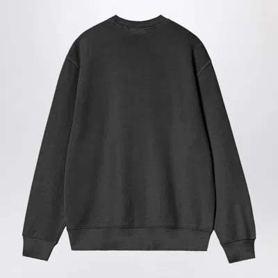 Shop Carhartt Wip Washed Duster Script Sweatshirt In Black