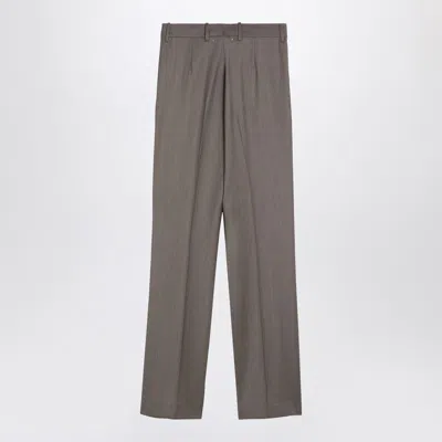 Golden Goose Wool Trousers With Belt Loops And Pleats In Gray