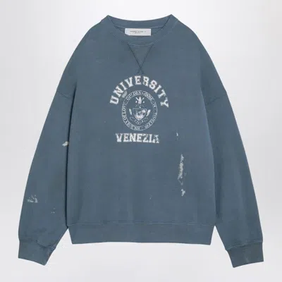 Shop Golden Goose Sugar-coloured Oversized Sweatshirt In Blue