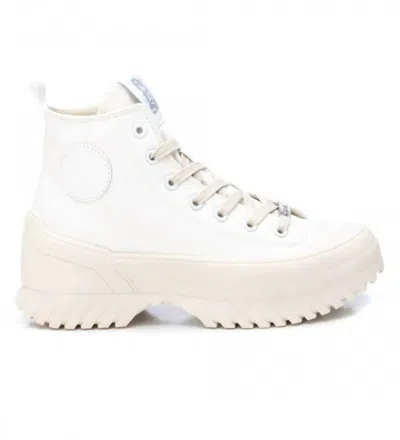 Xti Women's Canvas Platform High-top Sneakers In White In White
