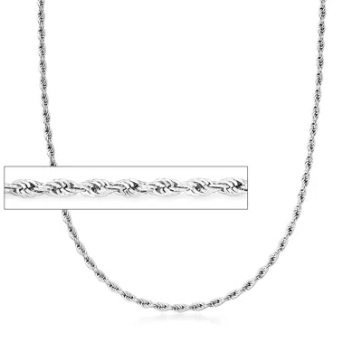 Ross-simons 3mm Sterling Silver Rope Chain Necklace In Silver