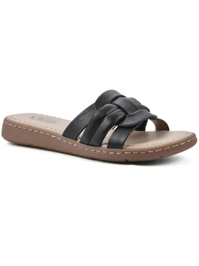 Cliffs By White Mountain Squarely Womens Faux Suede Dressy Slide Sandals In Multi
