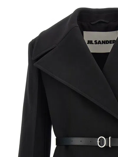 Jil Sander Women Double-breasted Coat In Black