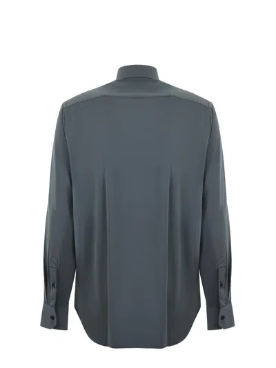 Xacus Mélange-effect Shirt In Verde Scuro