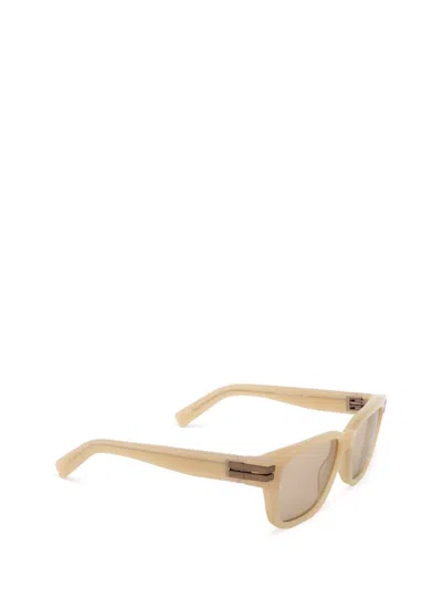 Shop Zegna Sunglasses In Shiny Beige