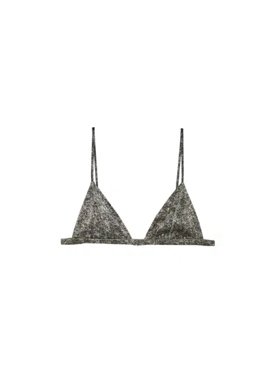 Fleur Du Mal Luxe Triangle-shape Bra In Grey Acid Wash