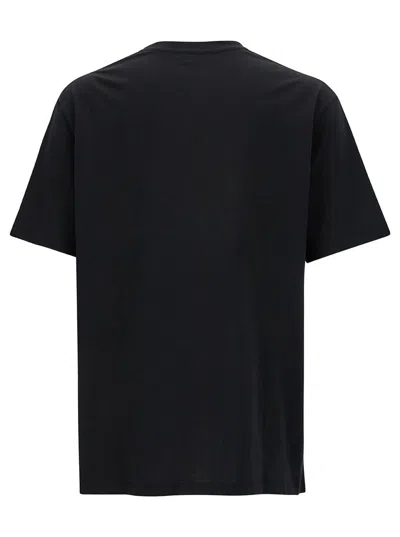 Shop Balmain Black T-shirt With Star Graphic Print In Cotton Man