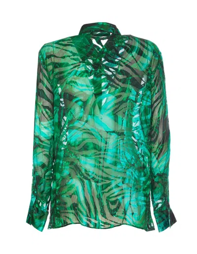 Shop Roberto Cavalli Shirts In Green