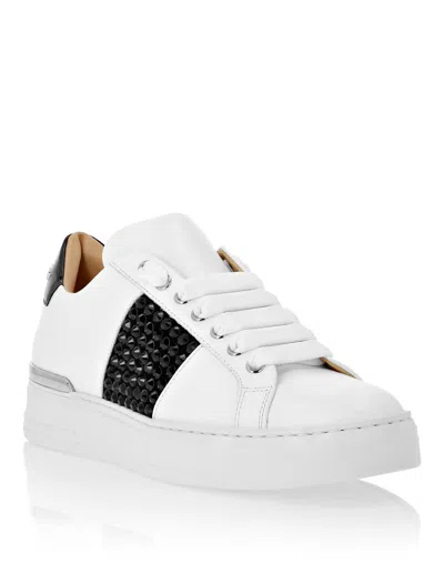 Philipp Plein Crystal-embellished Low-top Leather Sneakers In Multi