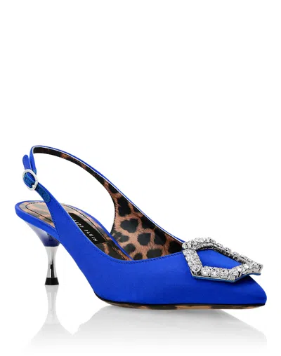 Philipp Plein Crystal Hexagon Leather Pumps In Multi