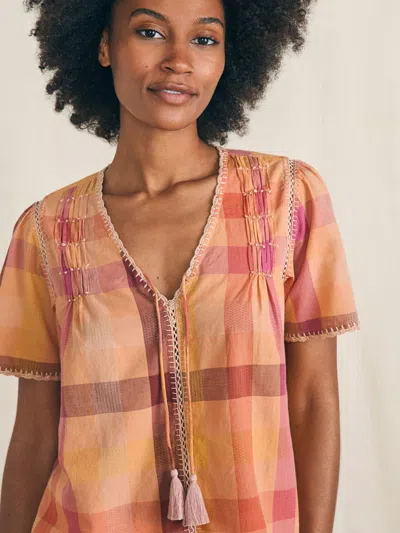Faherty Margate Top In Sunset Desert Plaid