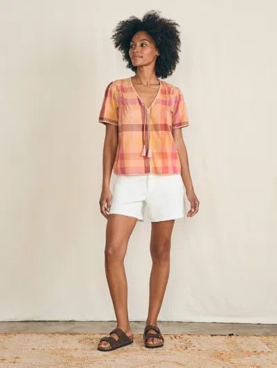Faherty Margate Top In Sunset Desert Plaid