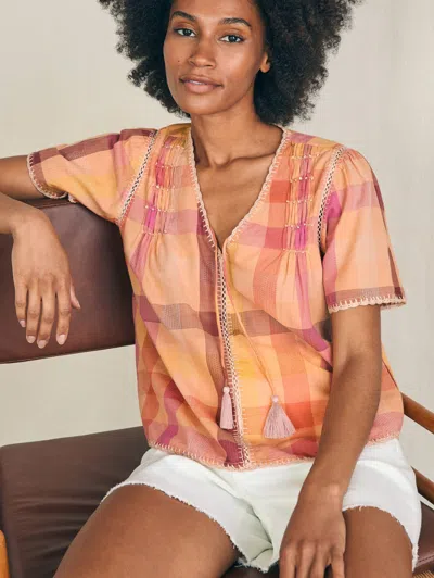 Faherty Margate Top In Sunset Desert Plaid