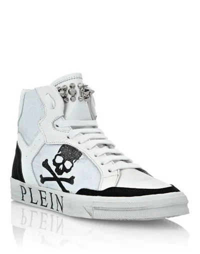 Philipp Plein Hi-top Sneakers Retrokickz Tm Plein Star In White