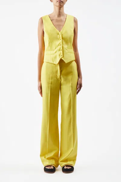 Gabriela Hearst Coleridge Wool Blend Twill Vest In Cadmium Yellow