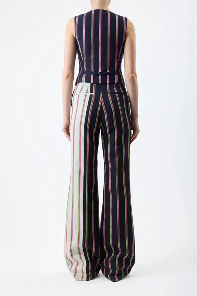 GABRIELA HEARST COLERIDGE VEST IN NAVY MULTI STRIPED WOOL 