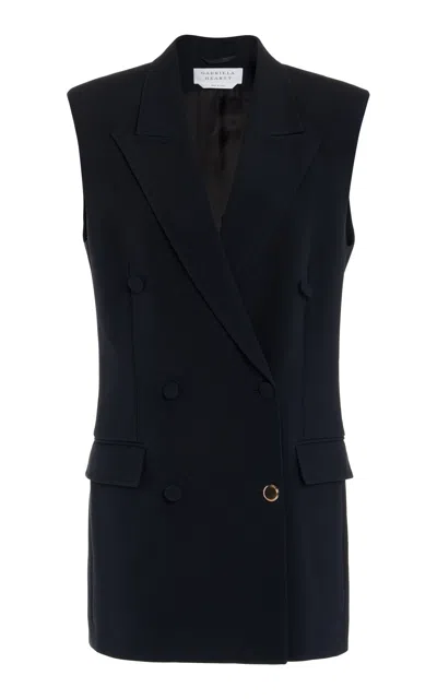 Gabriela Hearst Mayte Vest In Black Silk Wool Cady In Black