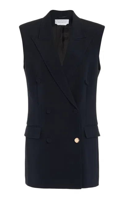 Gabriela Hearst Mayte Vest In Black Silk Wool Cady In Black